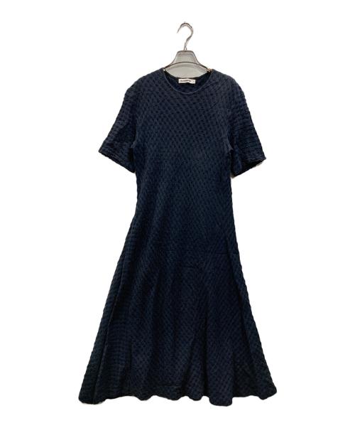 JIL SANDER（ジルサンダー）JIL SANDER (ジルサンダー) シルク混カットソーワンピース ネイビー サイズ:Sの古着・服飾アイテム