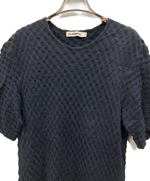 JIL SANDER（ジルサンダー）JIL SANDER (ジルサンダー) シルク混カットソーワンピース ネイビー サイズ:Sの古着・服飾アイテム