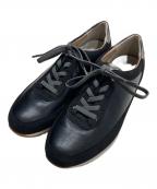 AKAISHIアカイシ）の古着「レザースウェードコンビネーションスニーカー」｜ブラック