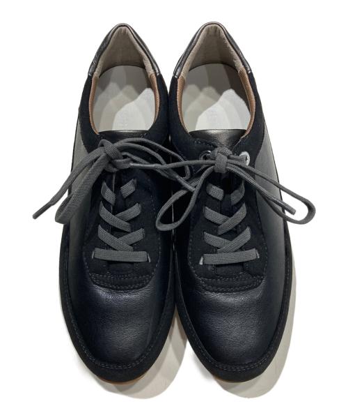 AKAISHI（アカイシ）akaishi (アカイシ) レザースウェードコンビネーションスニーカー ブラック サイズ:22.5cmの古着・服飾アイテム
