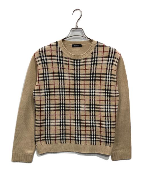 BURBERRY BLACK LABEL（バーバリーブラックレーベル）BURBERRY BLACK LABEL (バーバリーブラックレーベル) ノバチェックニット ベージュ サイズ:Lの古着・服飾アイテム