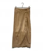 CELINEセリーヌ）の古着「スウェードスカート」｜ベージュ