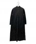 ADOREアドーア）の古着「コットンナイロン裏毛フード付きワンピース」｜ブラック