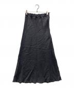 BEARDSLEYビアズリー）の古着「リネンバイヤススカート」｜グレー