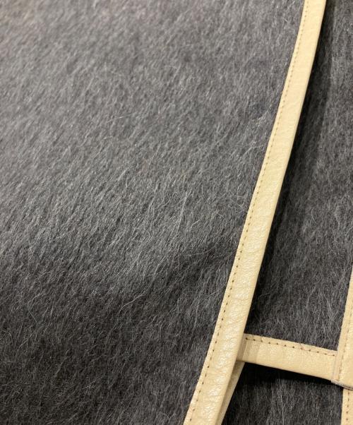 ASAUCE MELER（アソースメレ）ASAUCE MELER (アソースメレ) レザートリム アルパカストール ブラウンの古着・服飾アイテム