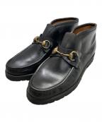 GUCCIグッチ）の古着「ホースビットモカシンブーツ」｜ブラック