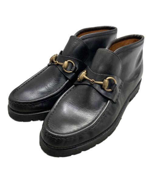 GUCCI（グッチ）GUCCI (グッチ) ホースビットモカシンブーツ ブラック サイズ:37 1/2の古着・服飾アイテム