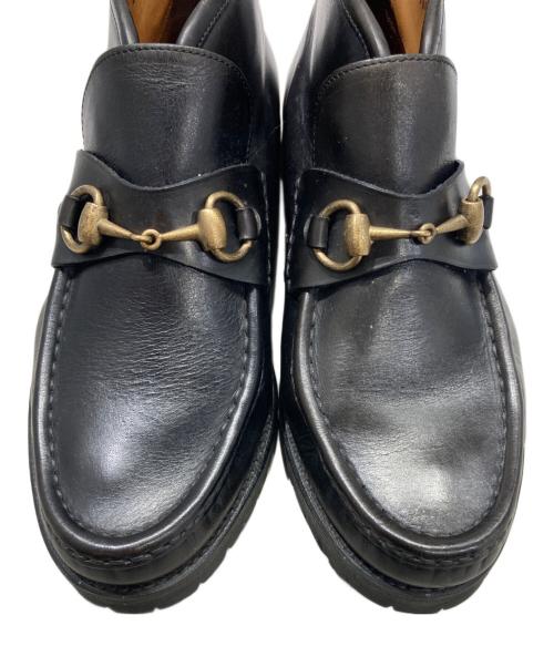 GUCCI（グッチ）GUCCI (グッチ) ホースビットモカシンブーツ ブラック サイズ:37 1/2の古着・服飾アイテム