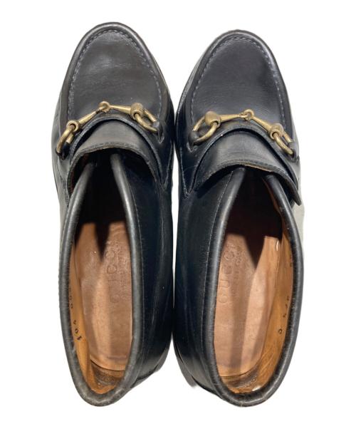 GUCCI（グッチ）GUCCI (グッチ) ホースビットモカシンブーツ ブラック サイズ:37 1/2の古着・服飾アイテム