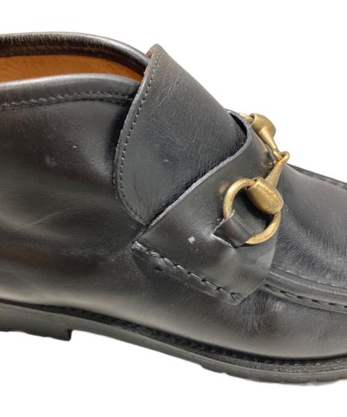 GUCCI（グッチ）GUCCI (グッチ) ホースビットモカシンブーツ ブラック サイズ:37 1/2の古着・服飾アイテム