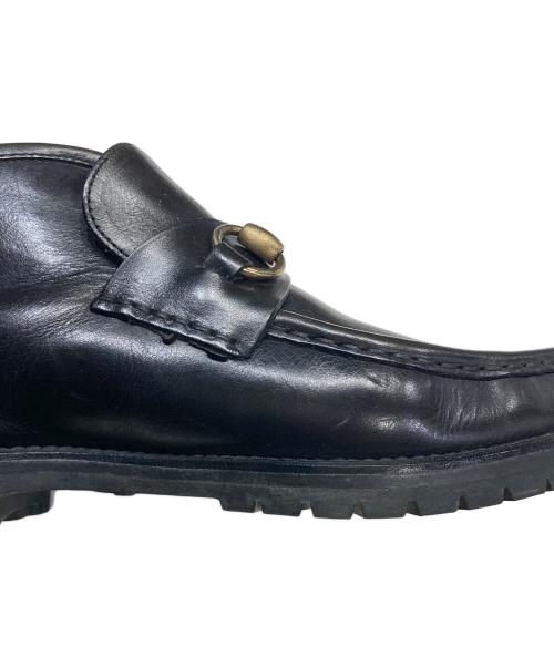 GUCCI（グッチ）GUCCI (グッチ) ホースビットモカシンブーツ ブラック サイズ:37 1/2の古着・服飾アイテム