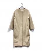 IENAイエナ）の古着「ラムウールノーカラーコート」｜ベージュ