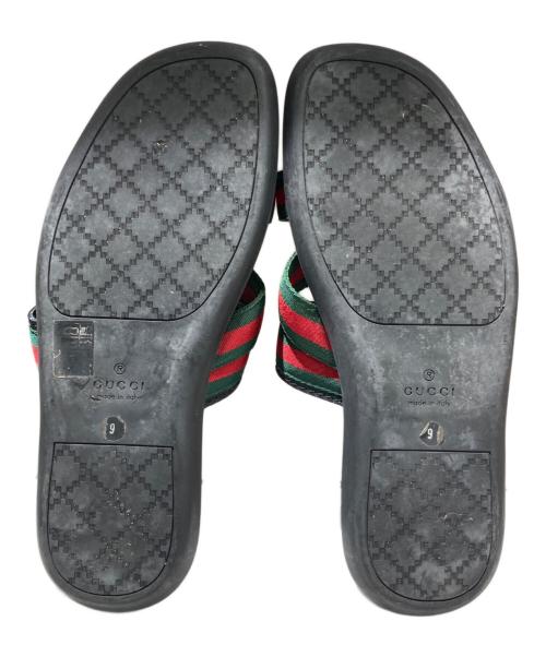 GUCCI（グッチ）GUCCI (グッチ) シェリーラインウェブストライプサンダル ブラック サイズ:SIZE27の古着・服飾アイテム