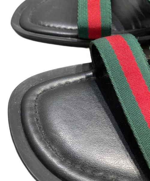 GUCCI（グッチ）GUCCI (グッチ) シェリーラインウェブストライプサンダル ブラック サイズ:SIZE27の古着・服飾アイテム