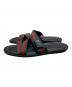 GUCCI (グッチ) シェリーラインウェブストライプサンダル ブラック サイズ:SIZE27：18000円