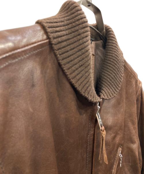 Schott（ショット）Schott (ショット) レザーブルゾン ブラウン サイズ:Lの古着・服飾アイテム