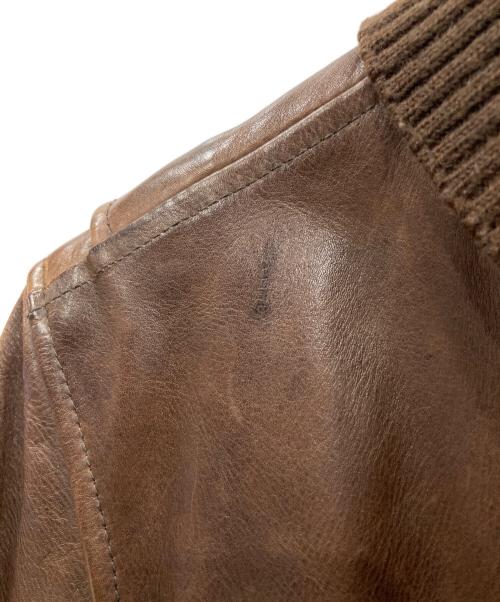 Schott（ショット）Schott (ショット) レザーブルゾン ブラウン サイズ:Lの古着・服飾アイテム