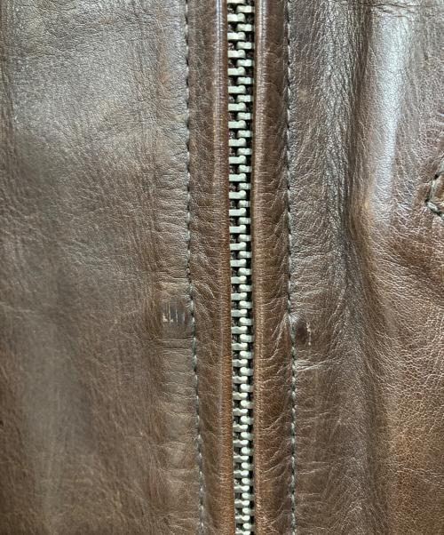 Schott（ショット）Schott (ショット) レザーブルゾン ブラウン サイズ:Lの古着・服飾アイテム