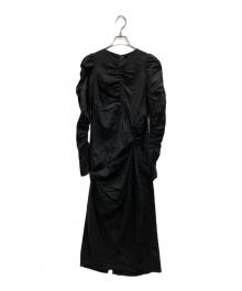 ETRE TOKYO（エトレトウキョウ）の古着「リネン混ブラウスワンピース」｜ブラック