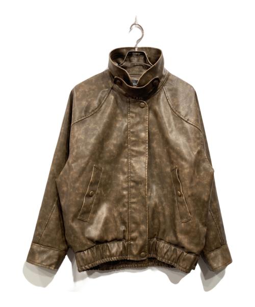 JEANASIS（ジーナシス）JEANASIS (ジーナシス) ヴィンテージレザーBIGブルゾン ブラウン サイズ:Fの古着・服飾アイテム