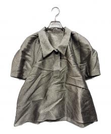 machatt（マチャット）の古着「メタリックパフスリーブブラウス」｜カーキ