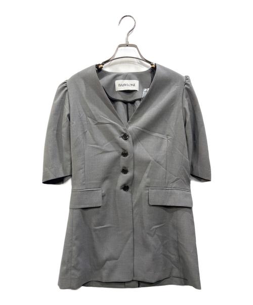 BABYLONE（バビロン）BABYLONE (バビロン) パフスリーブ五分袖ジャケット グレー サイズ:S 未使用品の古着・服飾アイテム