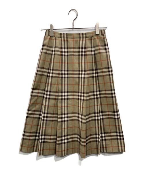 Burberry's（バーバリー）Burberry's (バーバリーズ) ノバチェックウールスカート カーキ サイズ:Freeの古着・服飾アイテム