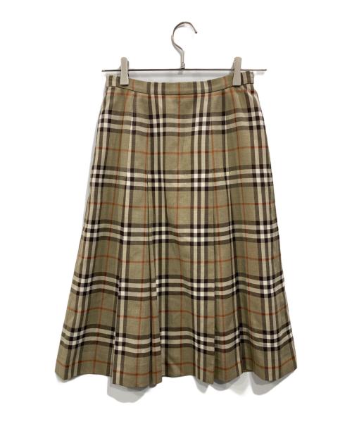 Burberry's（バーバリー）Burberry's (バーバリーズ) ノバチェックウールスカート カーキ サイズ:Freeの古着・服飾アイテム