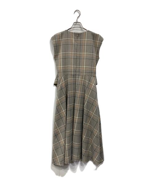 ESTNATION（エストネーション）ESTNATION (エストネーション) N/Sチェックワンピース ベージュ サイズ:Mの古着・服飾アイテム