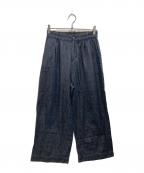 KAGUREカグレ）の古着「コットンリネンデニムパンツ」｜インディゴ