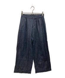 KAGURE（カグレ）の古着「コットンリネンデニムパンツ」｜インディゴ