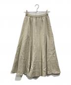 BEARDSLEYビアズリー）の古着「リネンフレアースカート」｜ベージュ