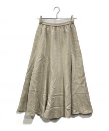 BEARDSLEY（ビアズリー）の古着「リネンフレアースカート」｜ベージュ