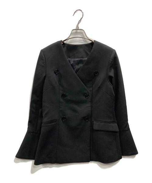 ETRE TOKYO（エトレトウキョウ）ETRE TOKYO (エトレトウキョウ) ノーカラーダブルブレストジャケット ブラック サイズ:Sの古着・服飾アイテム