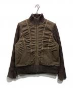 LAGUA GEMラグアジェム）の古着「KNIT DOCKINGブルゾン」｜ブラウン