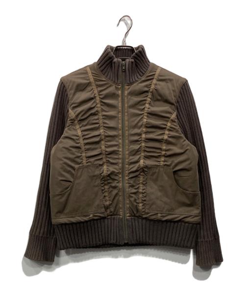LAGUA GEM（ラグアジェム）LAGUA GEM (ラグアジェム) KNIT DOCKINGブルゾン ブラウン サイズ:Freeの古着・服飾アイテム