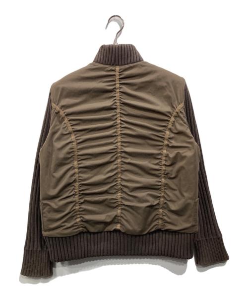 LAGUA GEM（ラグアジェム）LAGUA GEM (ラグアジェム) KNIT DOCKINGブルゾン ブラウン サイズ:Freeの古着・服飾アイテム