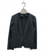 green label relaxingグリーンレーベルリラクシング）の古着「サラフール ノーラペル ジャケット」｜ブラック
