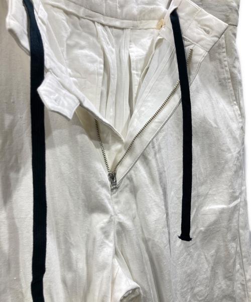 yokosakamoto（ヨウコサカモト）YOKOSAKAMOTO (ヨウコサカモト) コットンリネンパンツ ホワイト サイズ:Lの古着・服飾アイテム