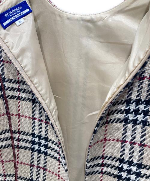 BURBERRY BLUE LABEL（バーバリー ブルー レーベル）BURBERRY BLUE LABEL (バーバリーロンドンブルーレーベル) ノヴァチェックノースリーブワンピース ベージュ サイズ:38の古着・服飾アイテム