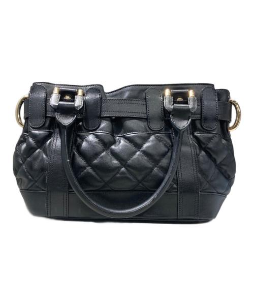 BURBERRY（バーバリー）BURBERRY (バーバリー) プローサム キルティングレザーバッグ ブラックの古着・服飾アイテム