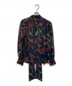 LAUREN RALPH LAURENローレンラルフローレン）の古着「ボウタイシャツ」｜ネイビー