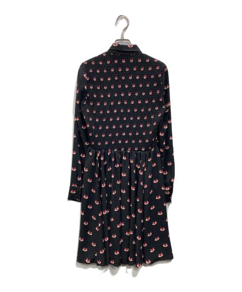 Kate Spade（ケイトスペード）Kate Spade (ケイトスペード) フォックス総柄ワンピース ブラック サイズ:2の古着・服飾アイテム