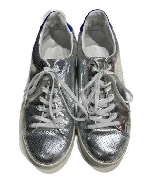 LOUIS VUITTON（ルイ ヴィトン）LOUIS VUITTON (ルイ ヴィトン) メタリックローカットスニーカー シルバー サイズ:5の古着・服飾アイテム