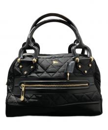 BURBERRY（バーバリー）の古着「キルティングレザー切替バッグ」｜ブラック