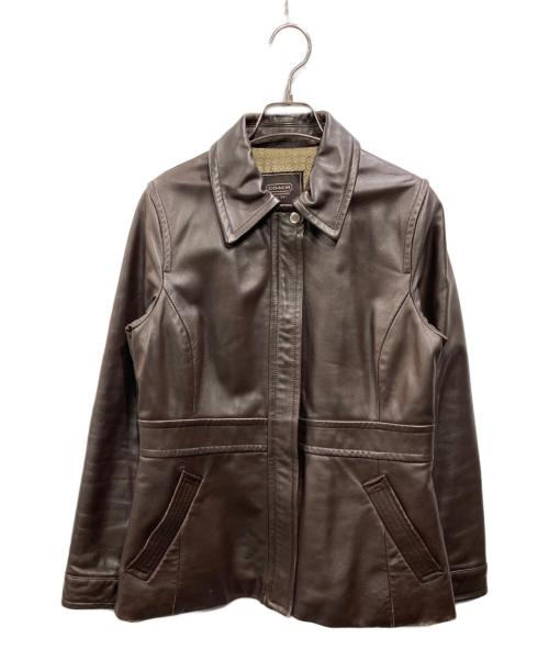 COACH（コーチ）COACH (コーチ) レザージャケット ブラウン サイズ:Sの古着・服飾アイテム