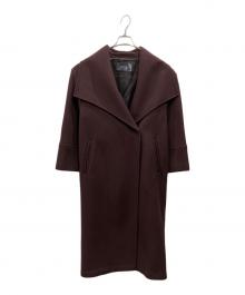 CITY（シティ）の古着「ピュアウールダブルフェイスロングガウンコート」｜パープル