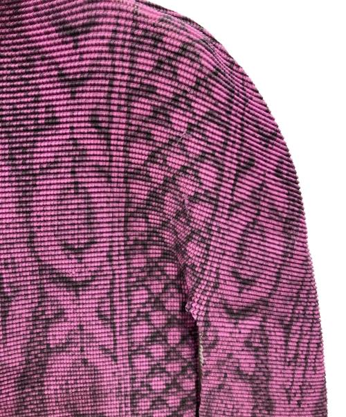 me ISSEY MIYAKE（ミーイッセイ ミヤケ）me ISSEY MIYAKE (ミーイッセイ ミヤケ) ケーブルニット柄ブラウス パープル サイズ:SIZE Freeの古着・服飾アイテム