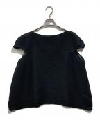 me ISSEY MIYAKEミーイッセイ ミヤケ）の古着「半袖ブラウス」｜ブラック