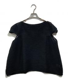 me ISSEY MIYAKE（ミーイッセイ ミヤケ）の古着「半袖ブラウス」｜ブラック